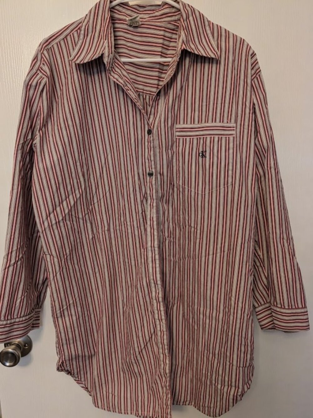 Calvin Klein striped cotton night shirt, tunic, cover up Size L